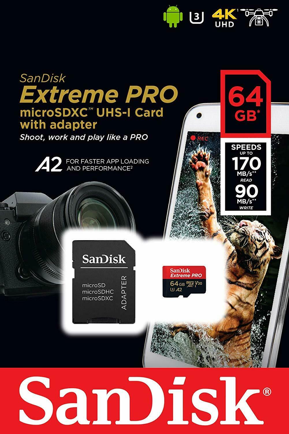 64gb карта памяти sandisk extreme pro